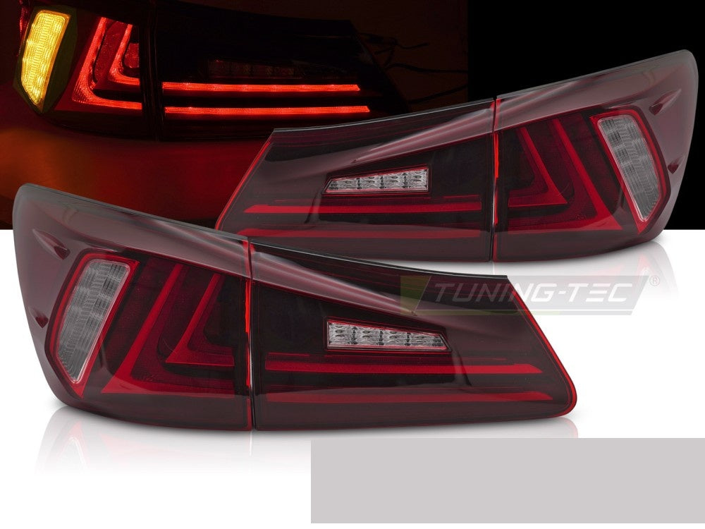 Baklykter med LED-teknologi til Lexus IS II rødt lykteglass nærbilde