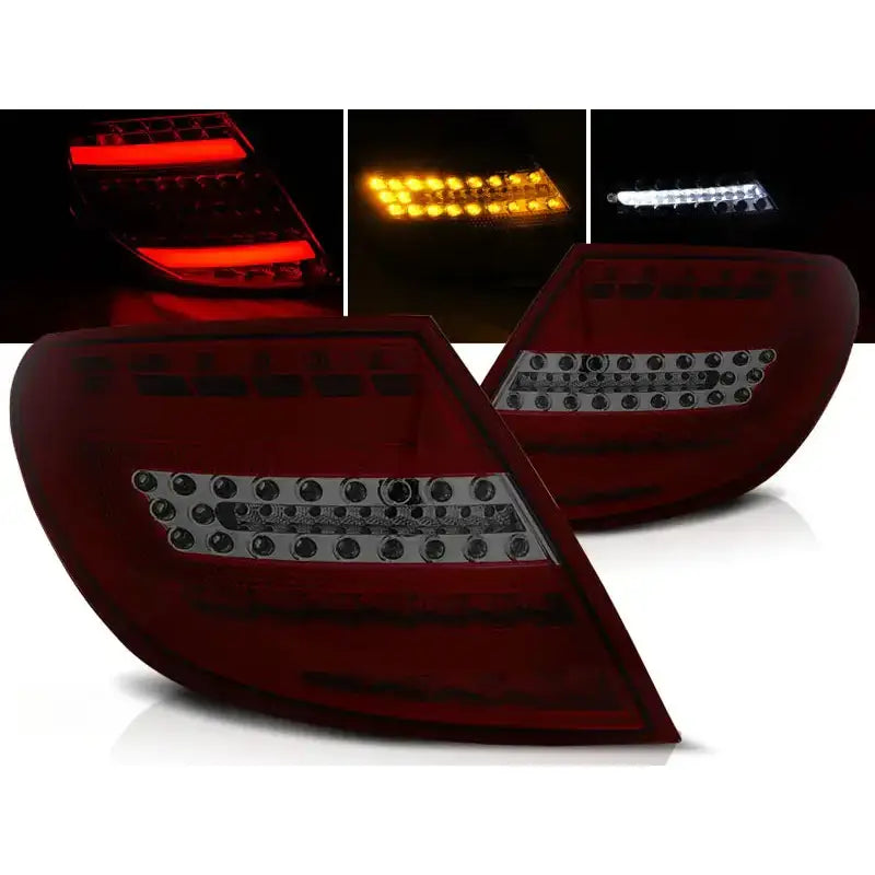 Baklykter Mercedes C-klasse W204 Sedan 07-10 Red Smoke Full Led Bar - 1