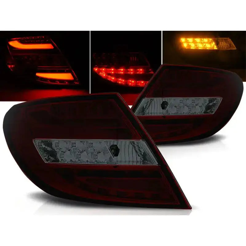 Baklykter Mercedes C-klasse W204 Sedan 07-10 Red Smoke Led Bar Limousine - 1