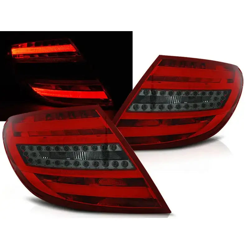 Baklykter Mercedes C-klasse W204 Sedan 07-10 Red Smoke Led Bar/bulbs - 1