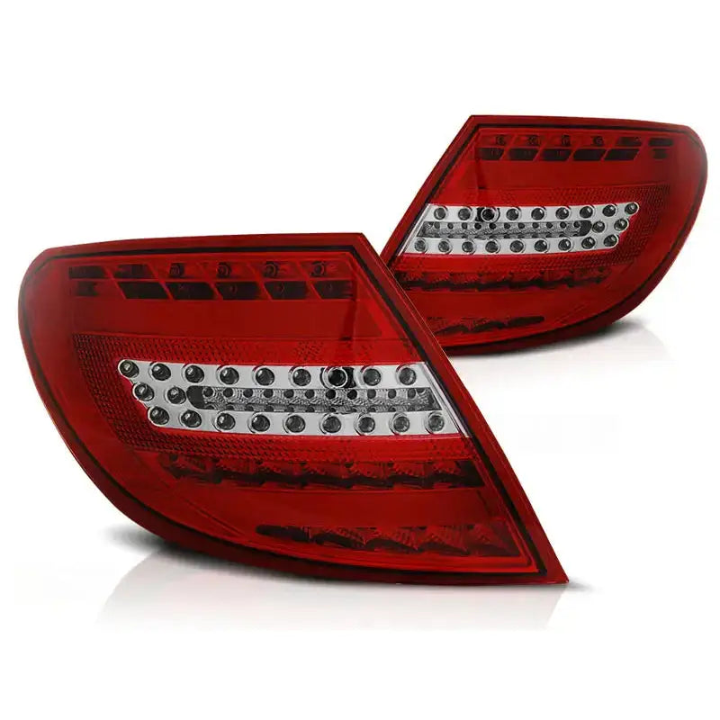 Baklykter Mercedes C-klasse W204 Sedan 07-10 Red White Full Led Bar - 2