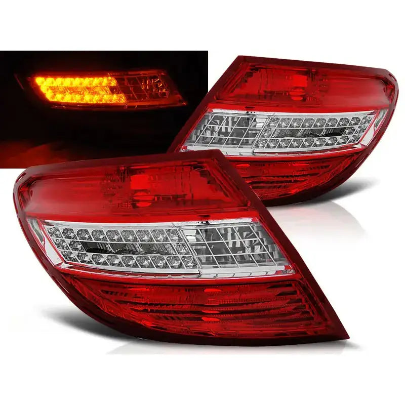 Baklykter Mercedes C-klasse W204 Sedan 07-10 Red White Led - 1