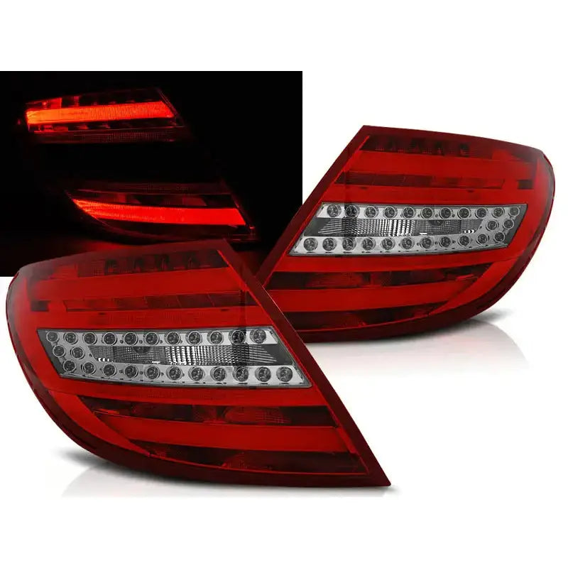 Baklykter Mercedes C-klasse W204 Sedan 07-10 Red White Led Bar Limousine - 1