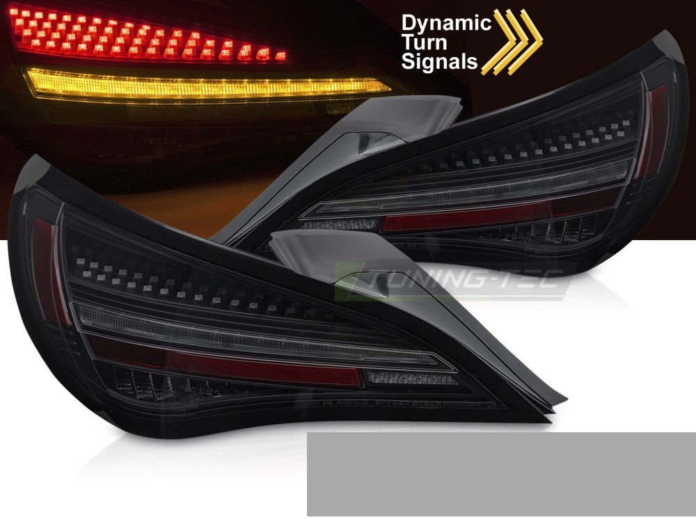 Sekvensiell LED-baklykt til Mercedes CLA C117 smoke finish nærbilde høyre side
