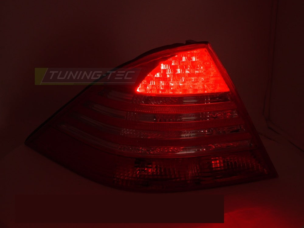 Komplett sett LED baklykter Mercedes S-Klasse W220 rød/hvit finish