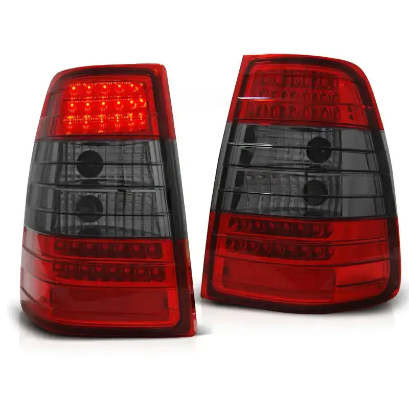 Baklykter Mercedes W124 E-klasse St.vogn 09.85-95 Red Smoke Led - 1