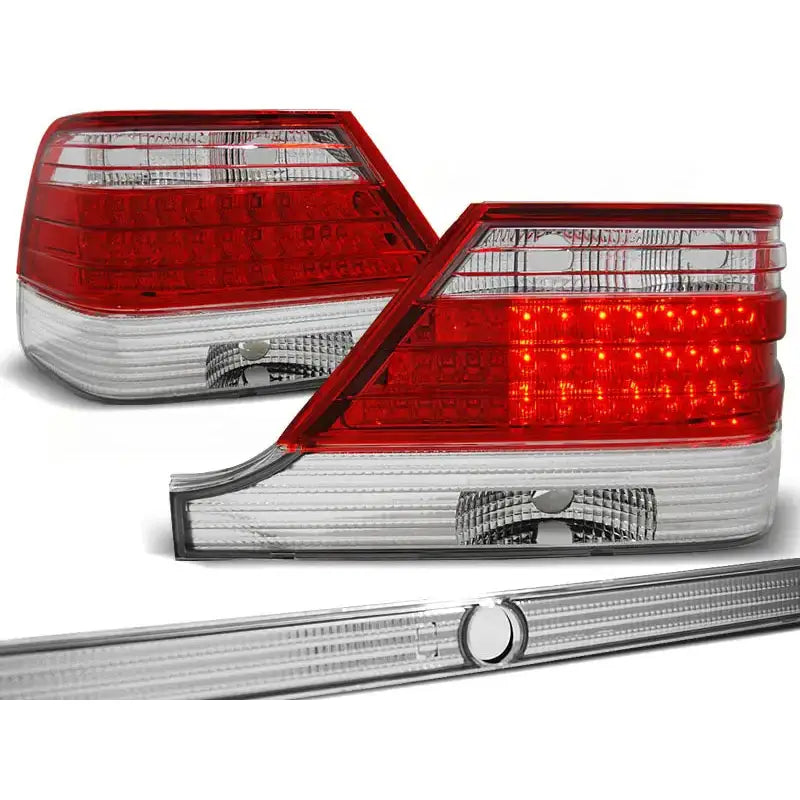 Baklykter Mercedes W140 95-10.98 Red White Led - 1