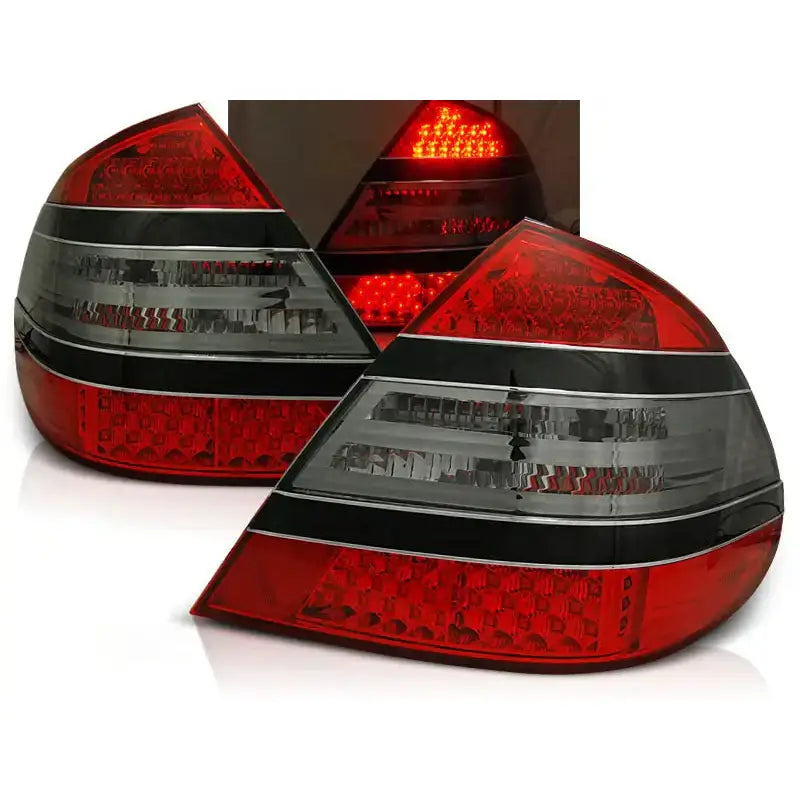 Baklykter Mercedes W211 E-klasse 03.02-04.06 Red Smoke Black Bar Led - 1