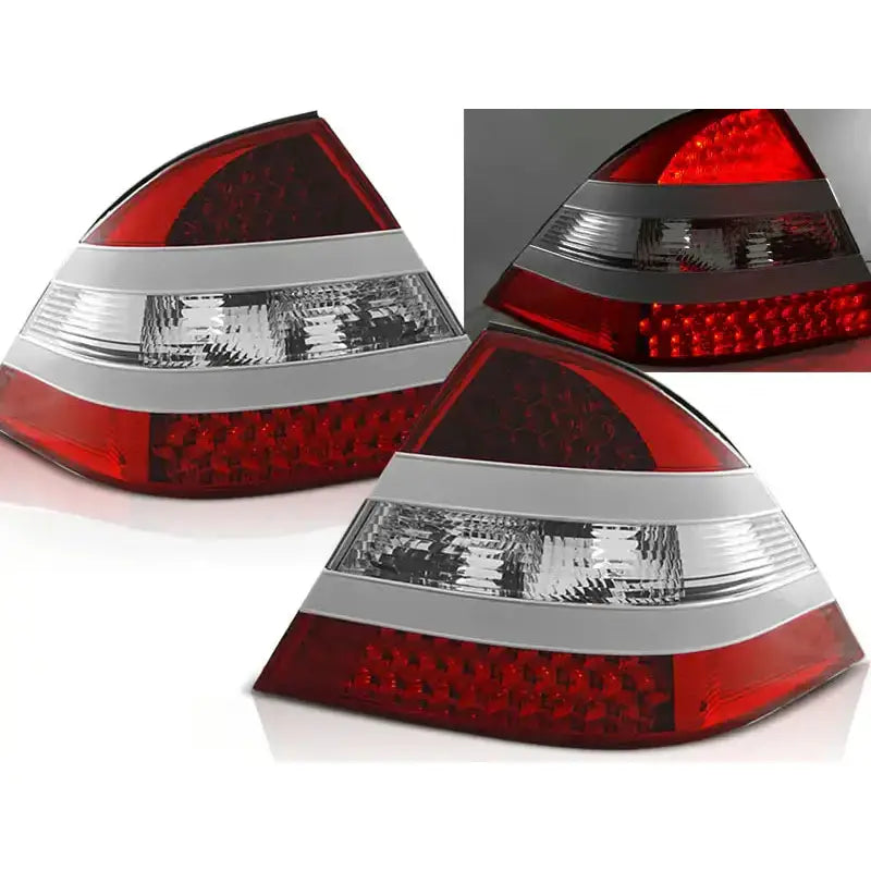 Baklykter Mercedes W220 S-klasse 09.98-05.05 Red White Bar Led - 1