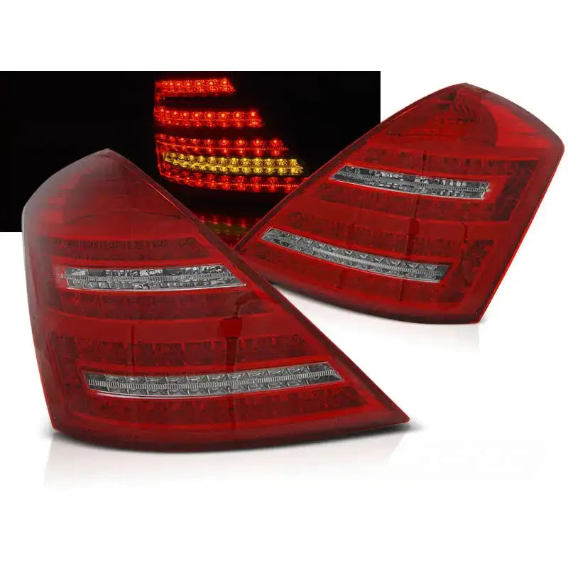 Baklykter Mercedes W221 S-klasse 05-09 Red White Led Seq - 1