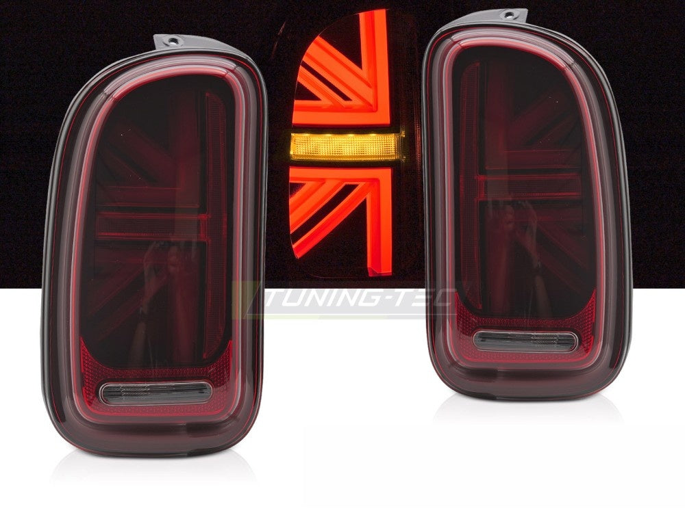 Nærbilde av røde LED baklykter for Mini Cooper Clubman R55