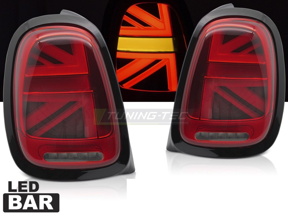 Baklykter med LED-teknologi til Mini Cooper F55 rød finish nærbilde