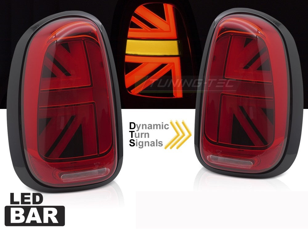 Røde LED-baklykter Mini Countryman R60 montert på bil bakfra