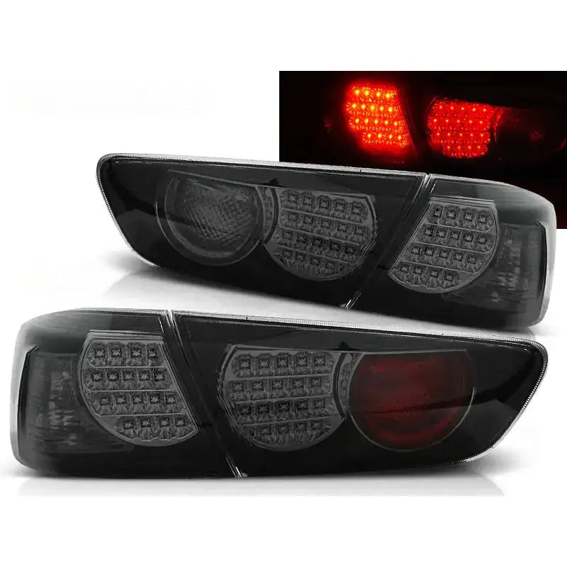 Baklykter Mitsubishi Lancer 8 Sedan 08-11 Black Smoke Led - 1