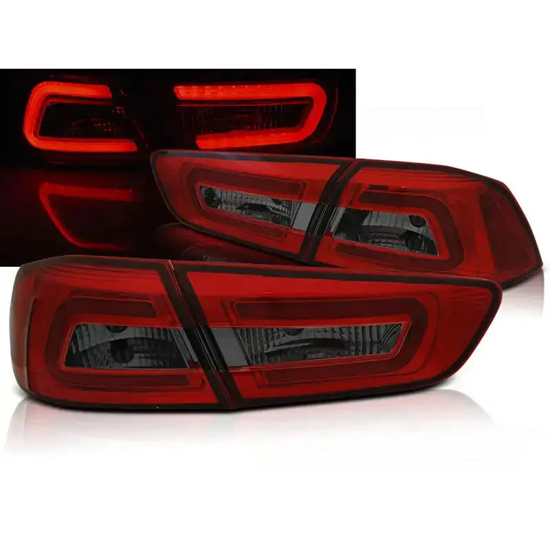 Baklykter Mitsubishi Lancer 8 Sedan 08-11 Red Smoke Led Bar - 1