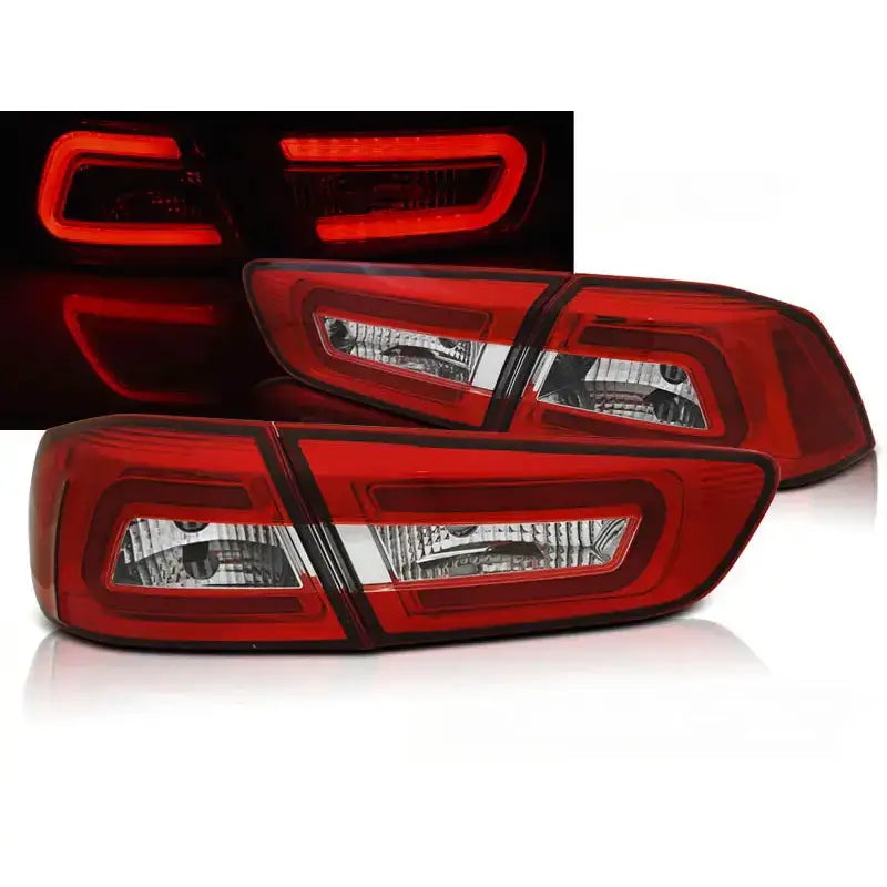 Baklykter Mitsubishi Lancer 8 Sedan 08-11 Red White Led Bar - 1