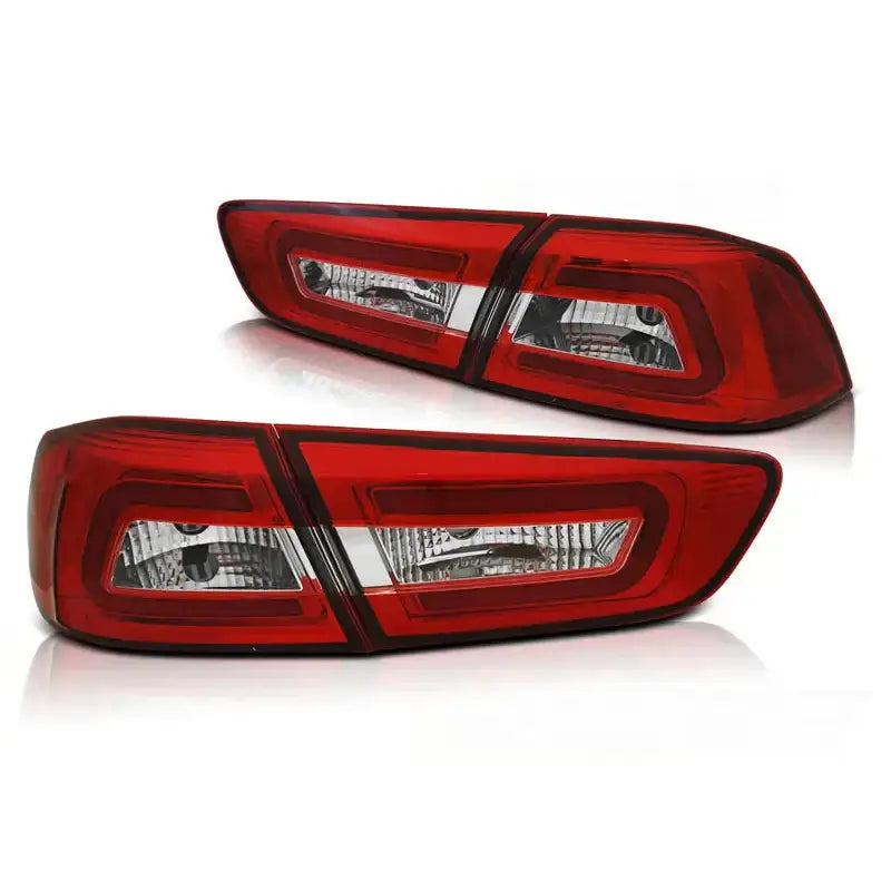 Baklykter Mitsubishi Lancer 8 Sedan 08-11 Red White Led Bar - 2