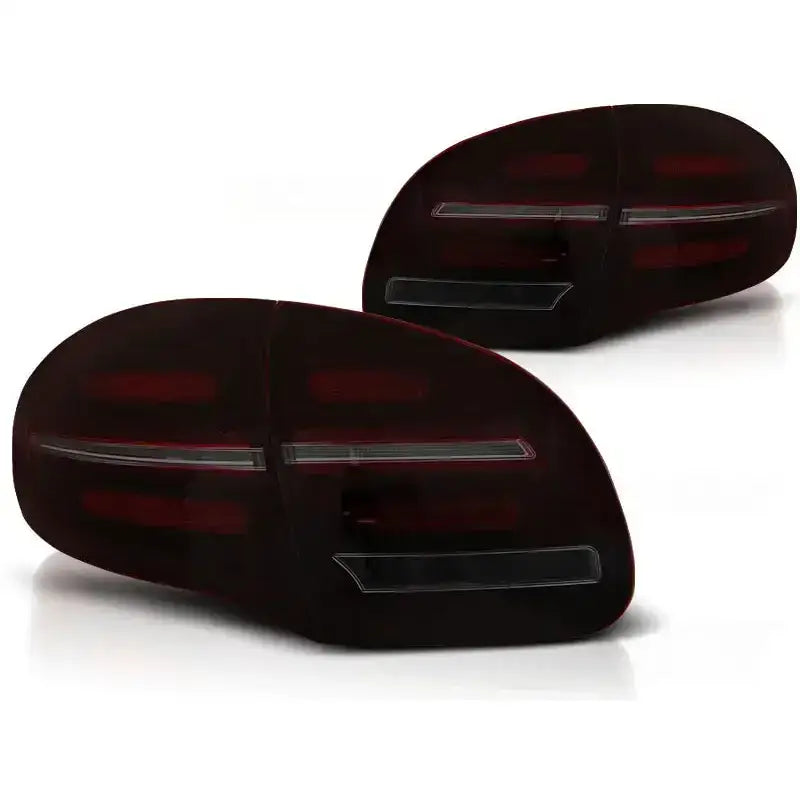 Baklykter Porsche Cayenne 10-15 Black Red Smoke Led Seq