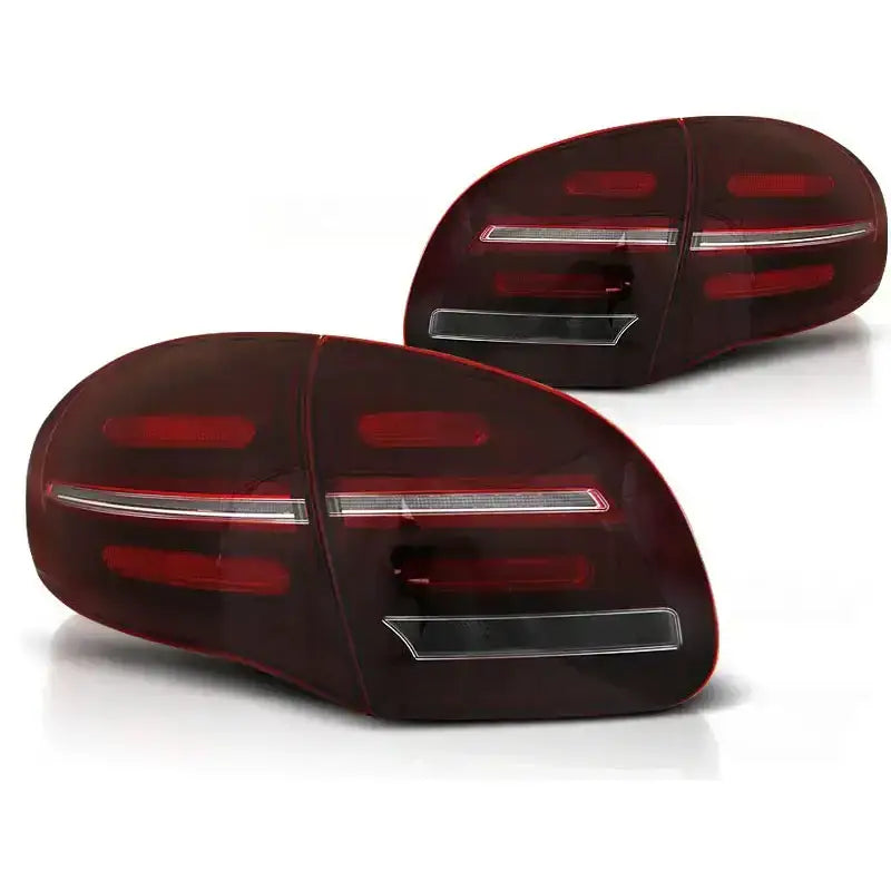 Baklykter Porsche Cayenne 10-15 Black Red White Led Seq