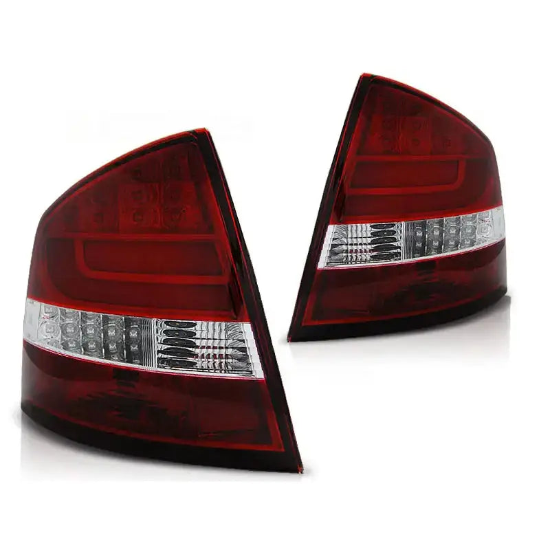 Baklykter Skoda Octavia Ii Sedan 04-12 Red White Led Bar - 2