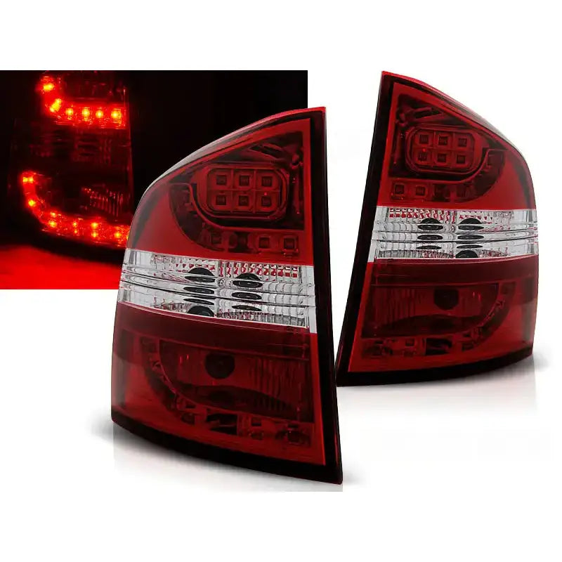 Baklykter Skoda Octavia Ii St.vogn 04-12 Red White Led - 1