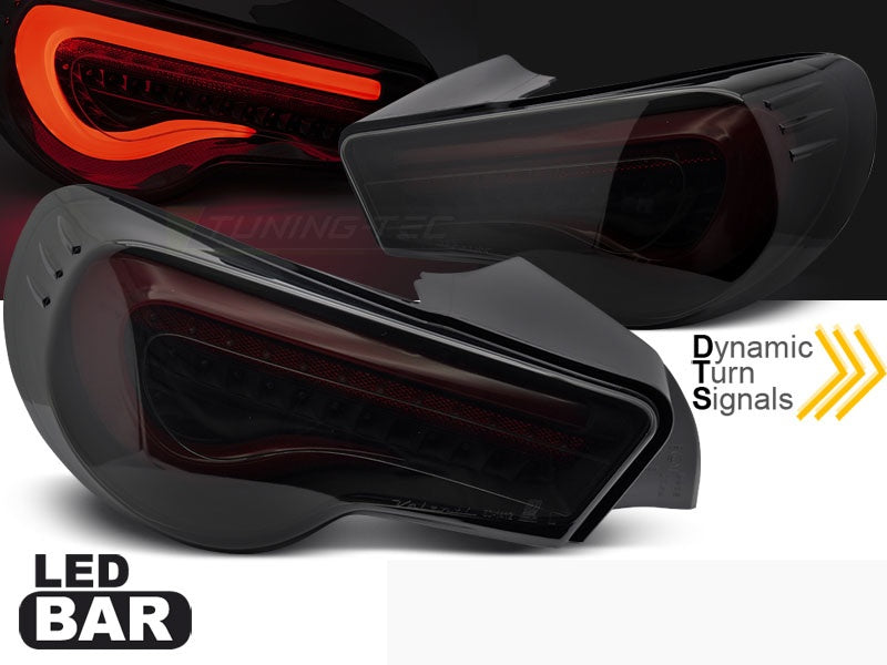 Sekvensiell LED-baklykter Toyota GT86 med røde detaljer og smoke-glass