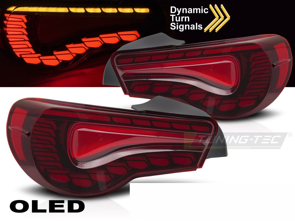 OLED baklykter Toyota GT86 rød LED-teknologi nærbilde høyre side