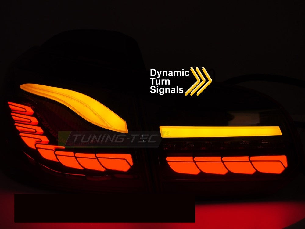 Volkswagen Golf 6 baklykter LED OLED rød detaljbilde av lysfordeling