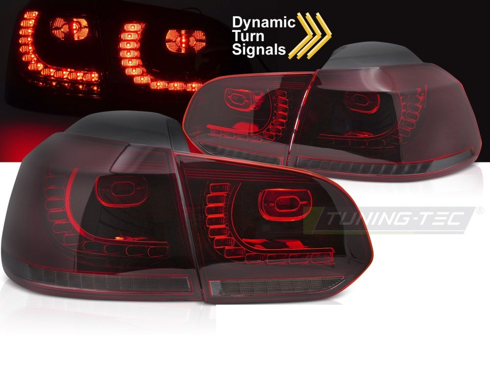 Baklykter Volkswagen Golf 6 2008–2013 LED smoke montert på bil