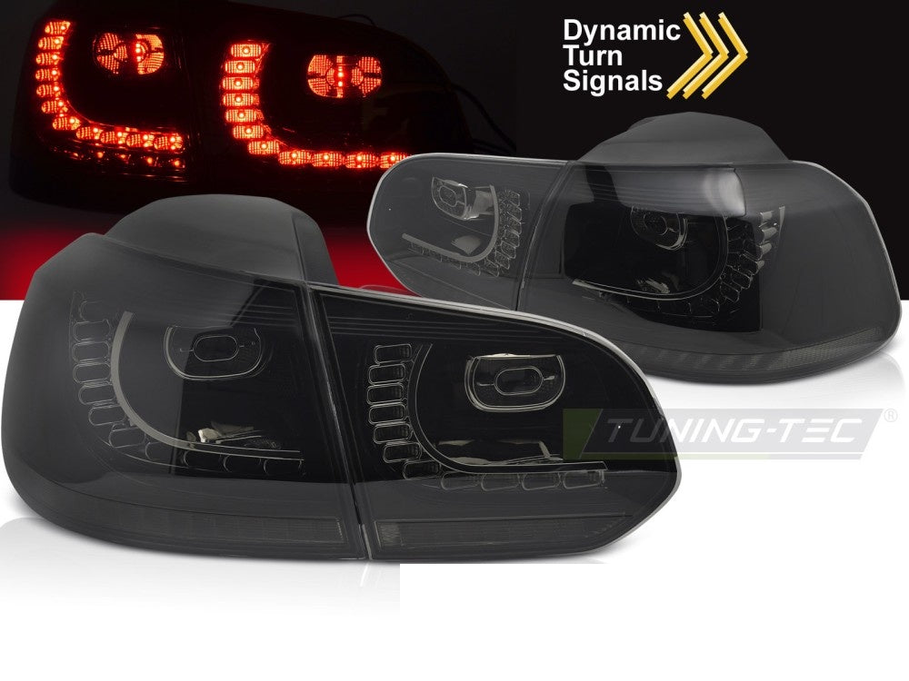 Smoke LED-baklykter for Volkswagen Golf 6 nærbilde av dynamisk blinklys