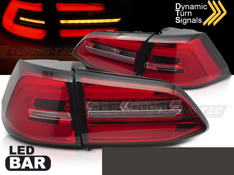 Komplett sett LED-baklykter Volkswagen Golf 7 2013–2017 rød og hvit finish