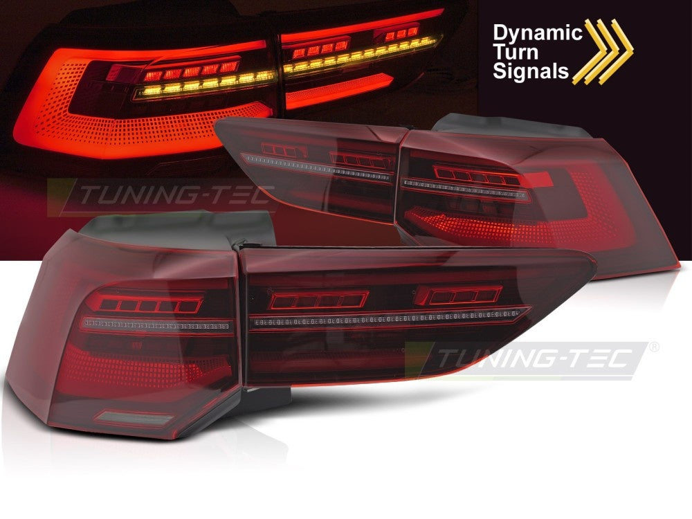 Baklykter Volkswagen Golf 8 LED rød dynamisk blinklys nærbilde høyre side