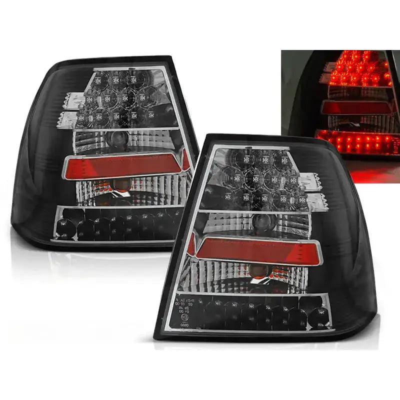 Baklykter Vw Bora 09.98-07.05 Black Led - 1