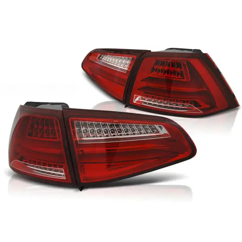 Baklykter Vw Golf 7 13- Red White Full Led Bar - 2