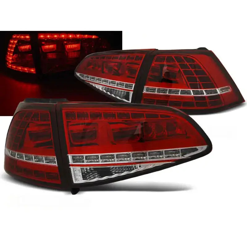 Baklykter Vw Golf 7 13- Red White Led Gti Look - 1