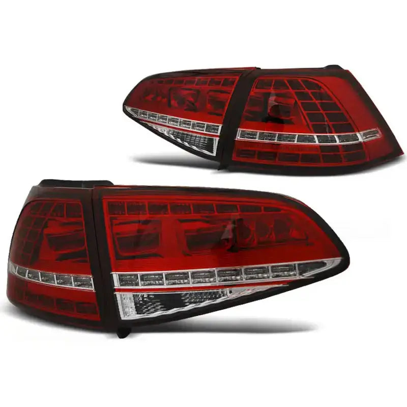 Baklykter Vw Golf 7 13- Red White Led Gti Look - 2