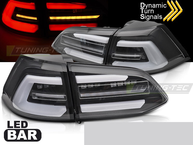 Svarte LED baklykter til Volkswagen Golf 7 Facelift Variant dynamisk blinklys nærbilde
