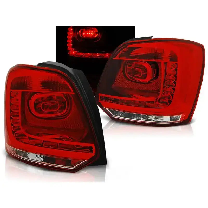 Baklykter Vw Polo 09-13 Red White Led