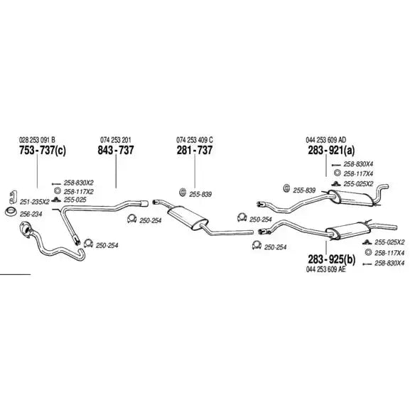 Bakpotte - Vw T4 90-95 2,4d; 2,5b Lwb - 2