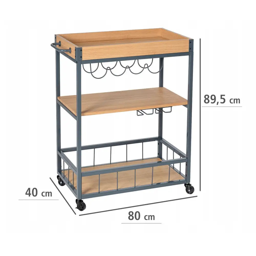 Barek Rullekjøkken Vogn Tjeneste øy Bevegelig Bord Flaskeholder Hyller - 4