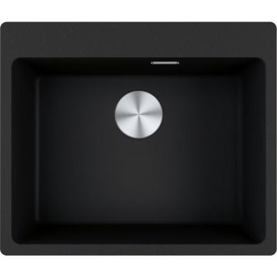 Kjøkkenvask i granitt Franke Maris MRG 610-54 FTL i fargen onyx med én kum sett ovenfra