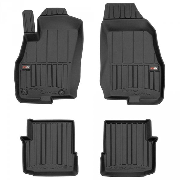 Frogum 3D Premium gulvmatter til Fiat Punto Evo 2009-2012 – svart TPE med 60 mm sidekant, sett med 4 stk.