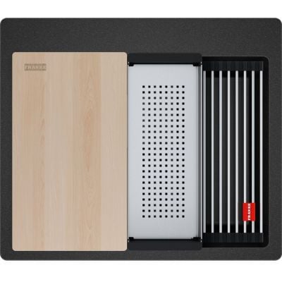 Franke Kanon KNG PRO 610-53 FTL kjøkkenvask i granittkompositt, farge Onyx mørk grå, sett ovenfra