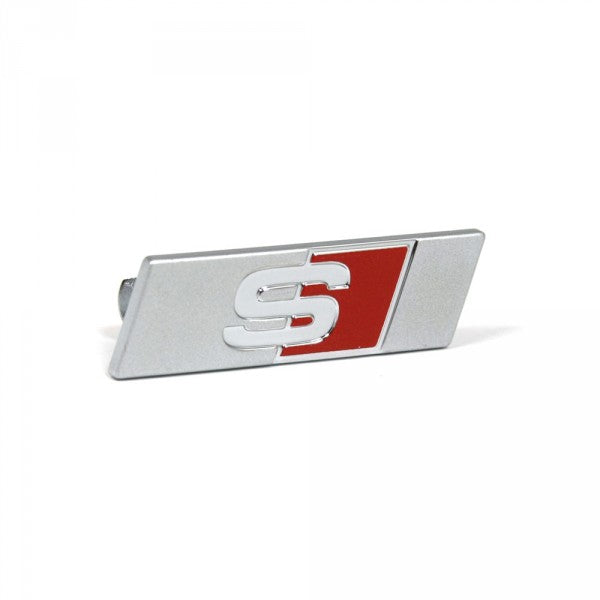 Emblem/logo til Audi S Chrome i krom ABS-materiale for ratt, original Audi del