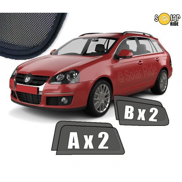 Sr solskjerm i akryl til Vw Golf Variant (2003-2009) med enkel montering og vindavviserfunksjon