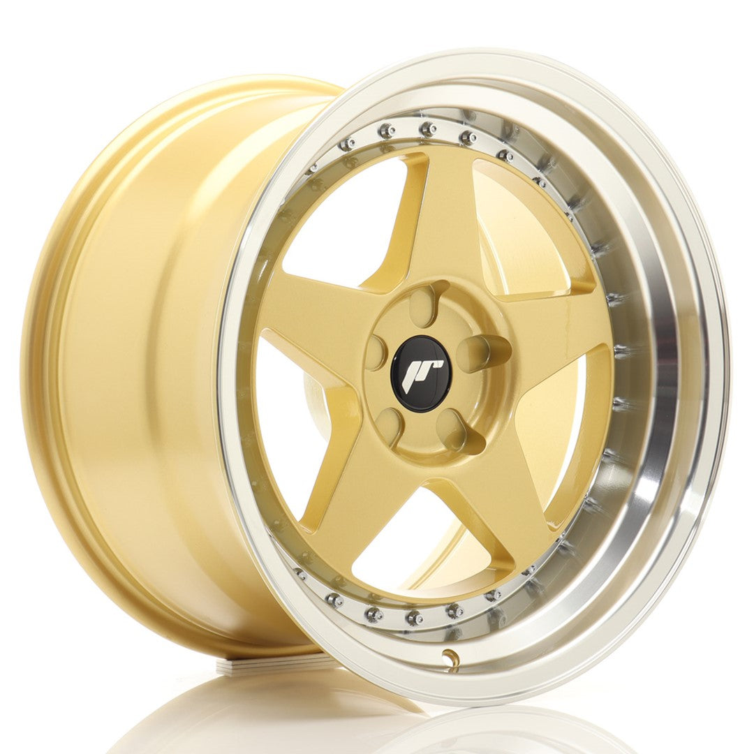 Felg JR Wheels JR6 18x10,5" Gold – sett forfra