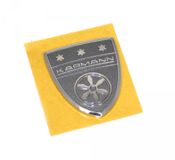 Emblem/logo til Vw KARMANN Glossy Chrome / Warm Grey i blank krom og varm grå med perfekt passform