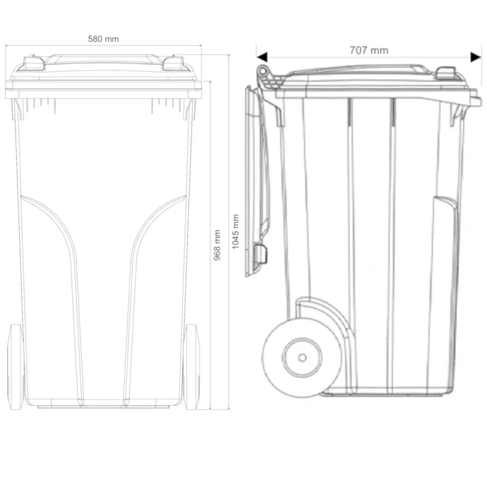 Beholder Avfall Bøtte For Bioavfall Med Dobbel Bunn Brun 240l Bio + Rist - 4