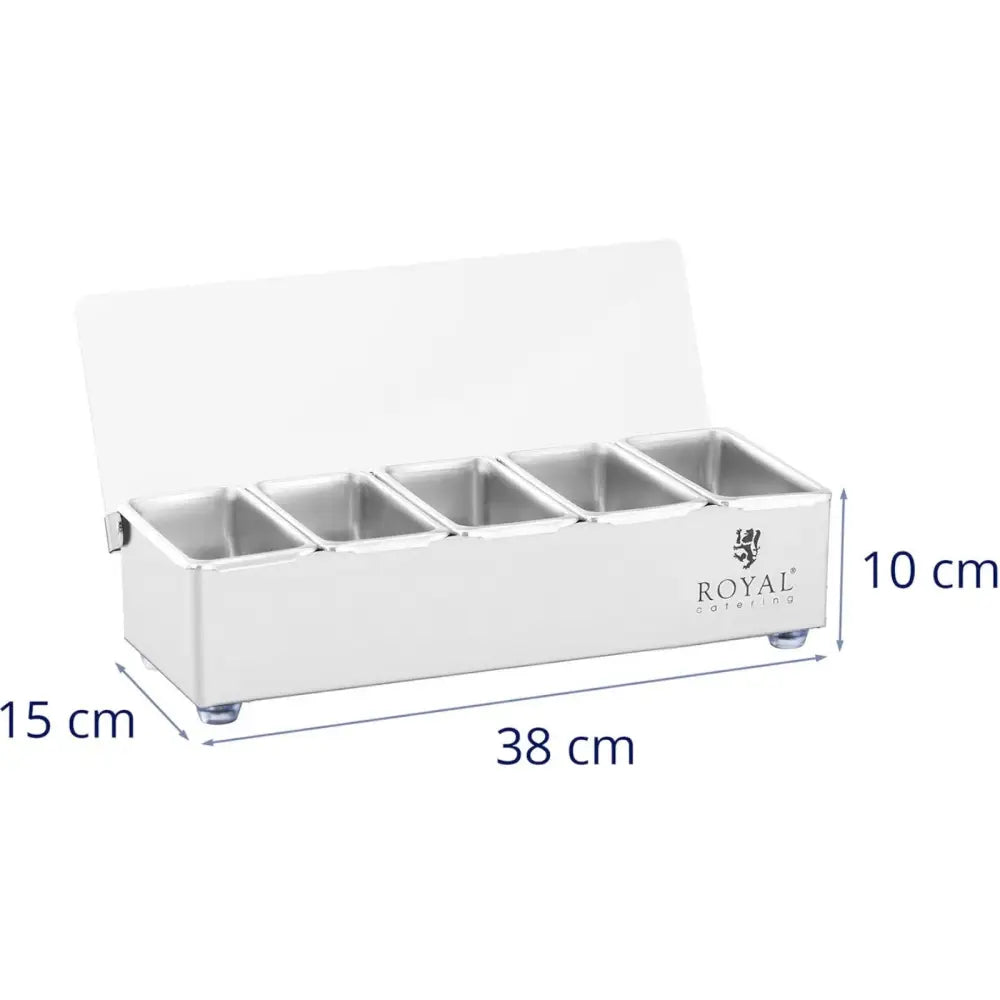 Beholderorganisator For Cocktailtilbehør Med Lokk 5 x 0,4 l - 7