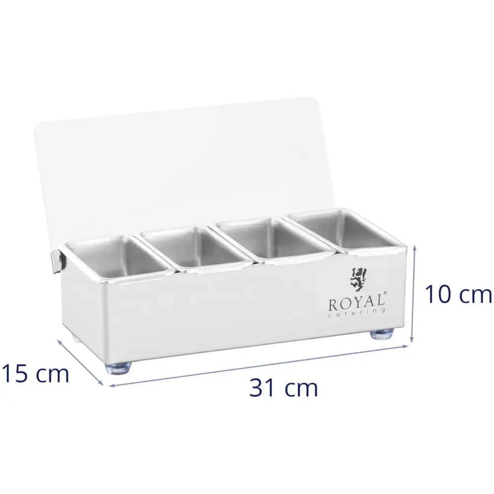 Beholderorganisator for Drinktilbehør med Lokk 4 x 0.4 l